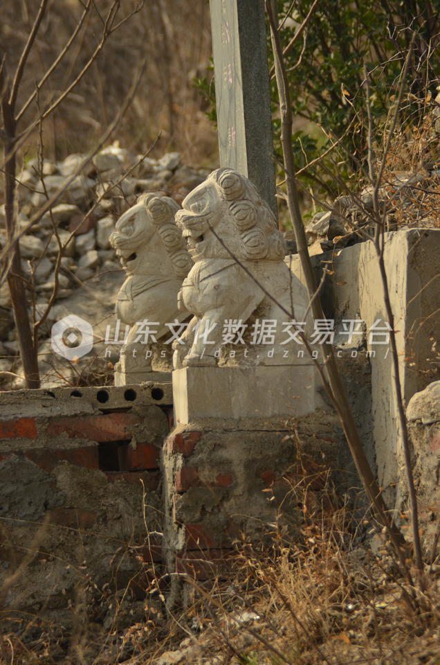 很多墓碑旁边配上了这样的石狮子