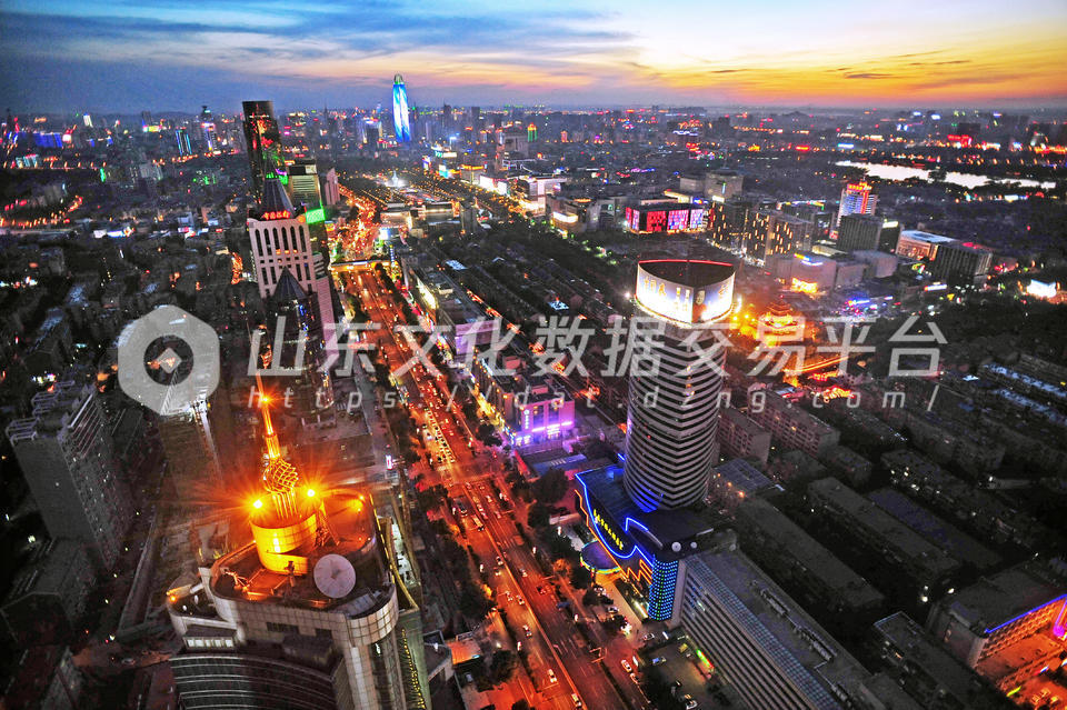 无人机拍摄济南夜景