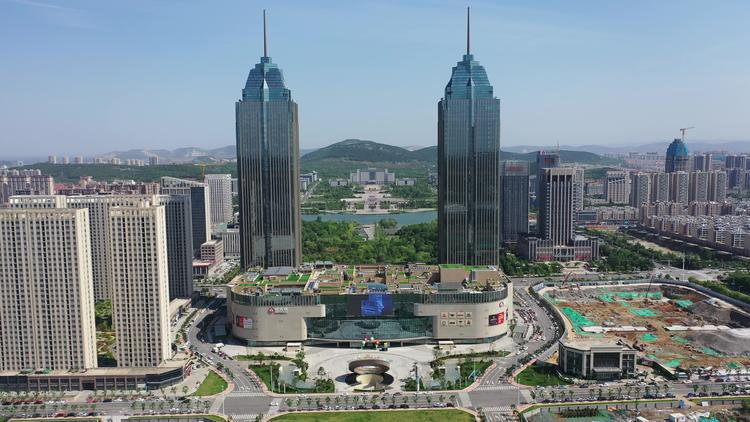 航拍枣庄恒太城南门 航拍枣庄恒太城南门