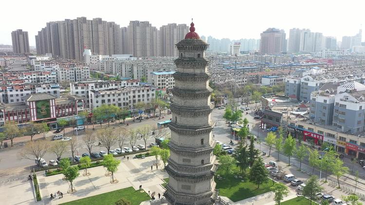 航拍枣庄滕州龙泉塔 航拍枣庄滕州龙泉塔