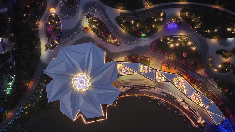 德州欢乐花谷夜景俯拍 德州欢乐花谷夜景俯拍