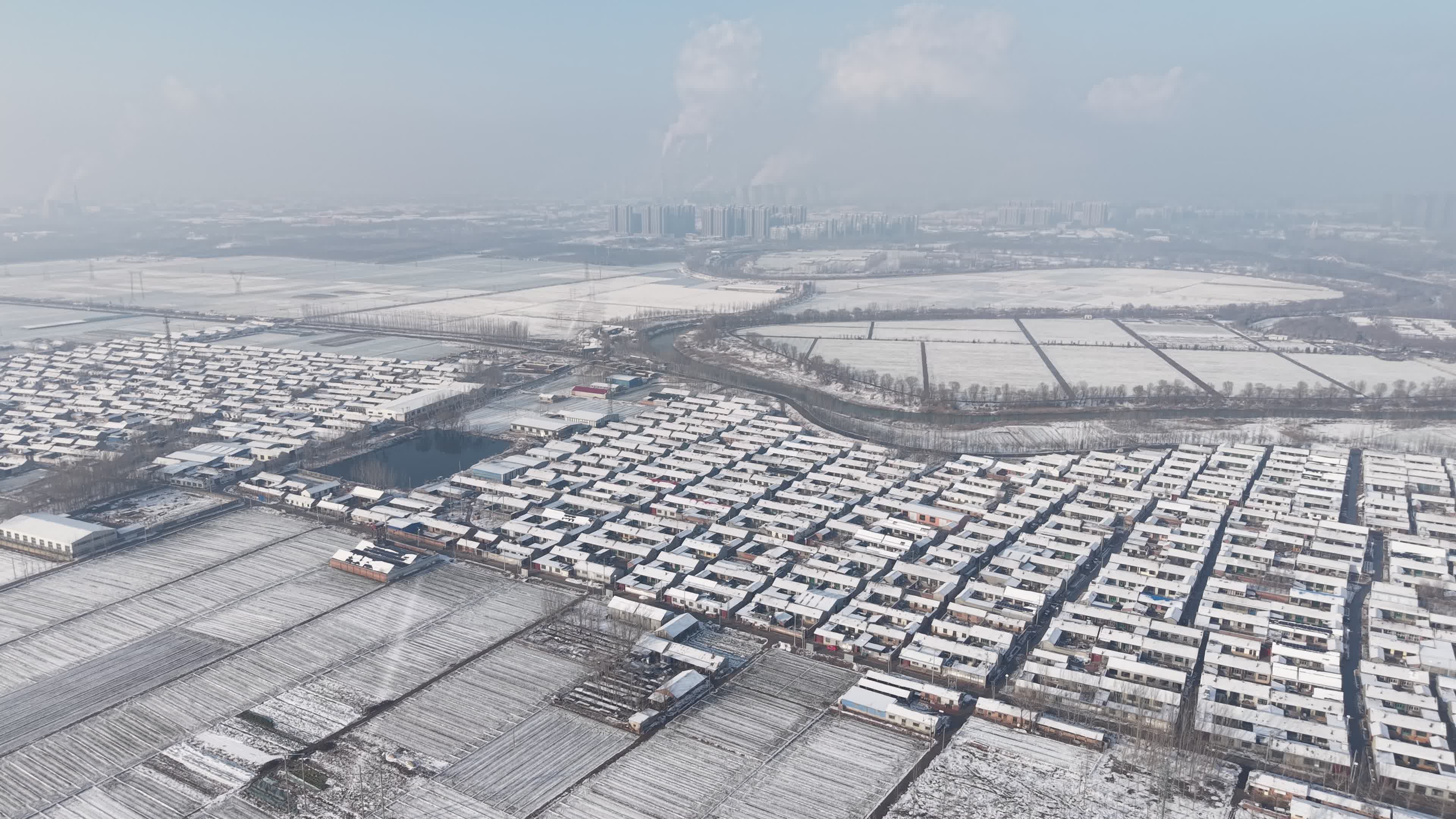 德州京杭大运河雪景