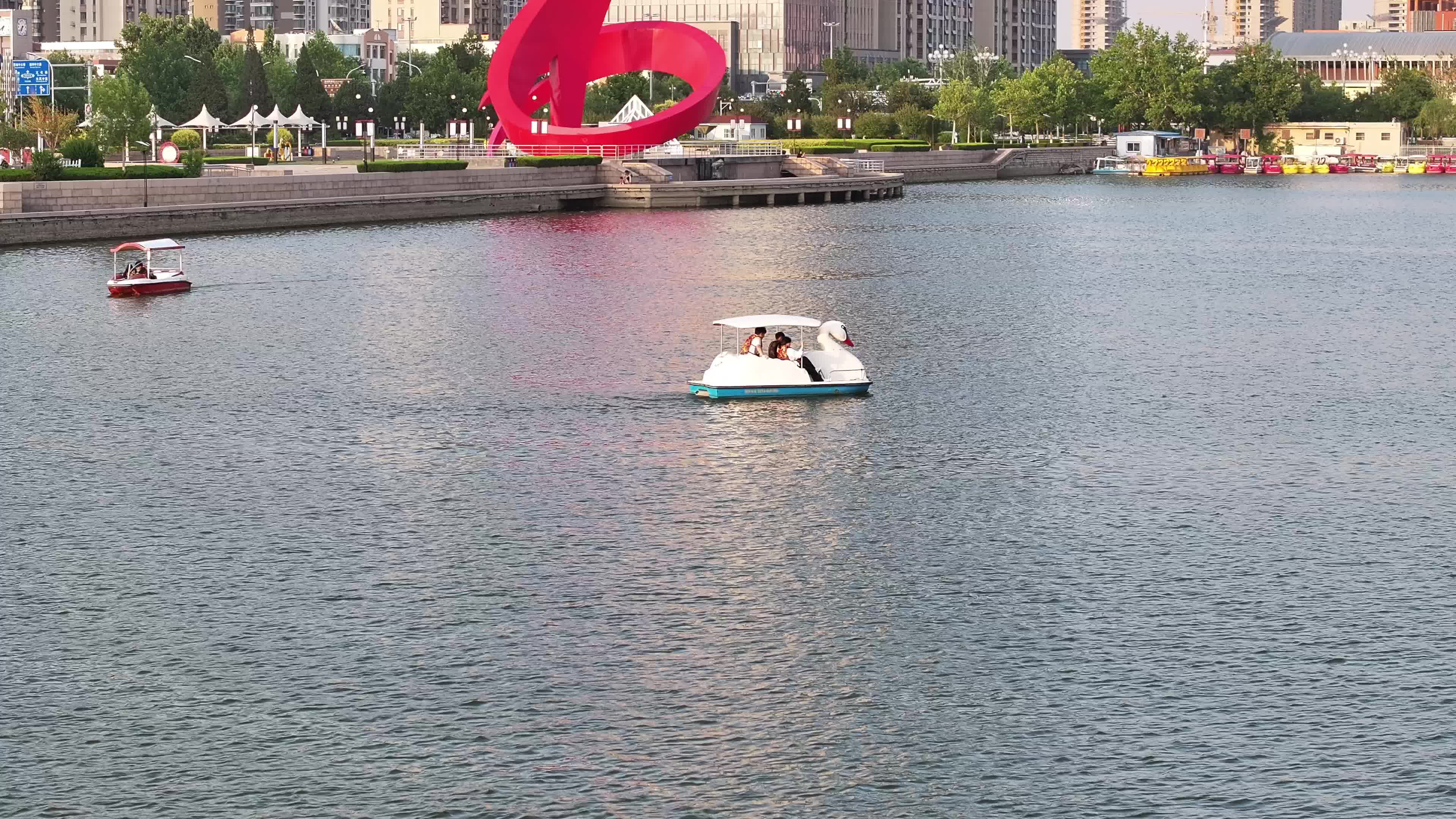 新湖风景区游船拍摄