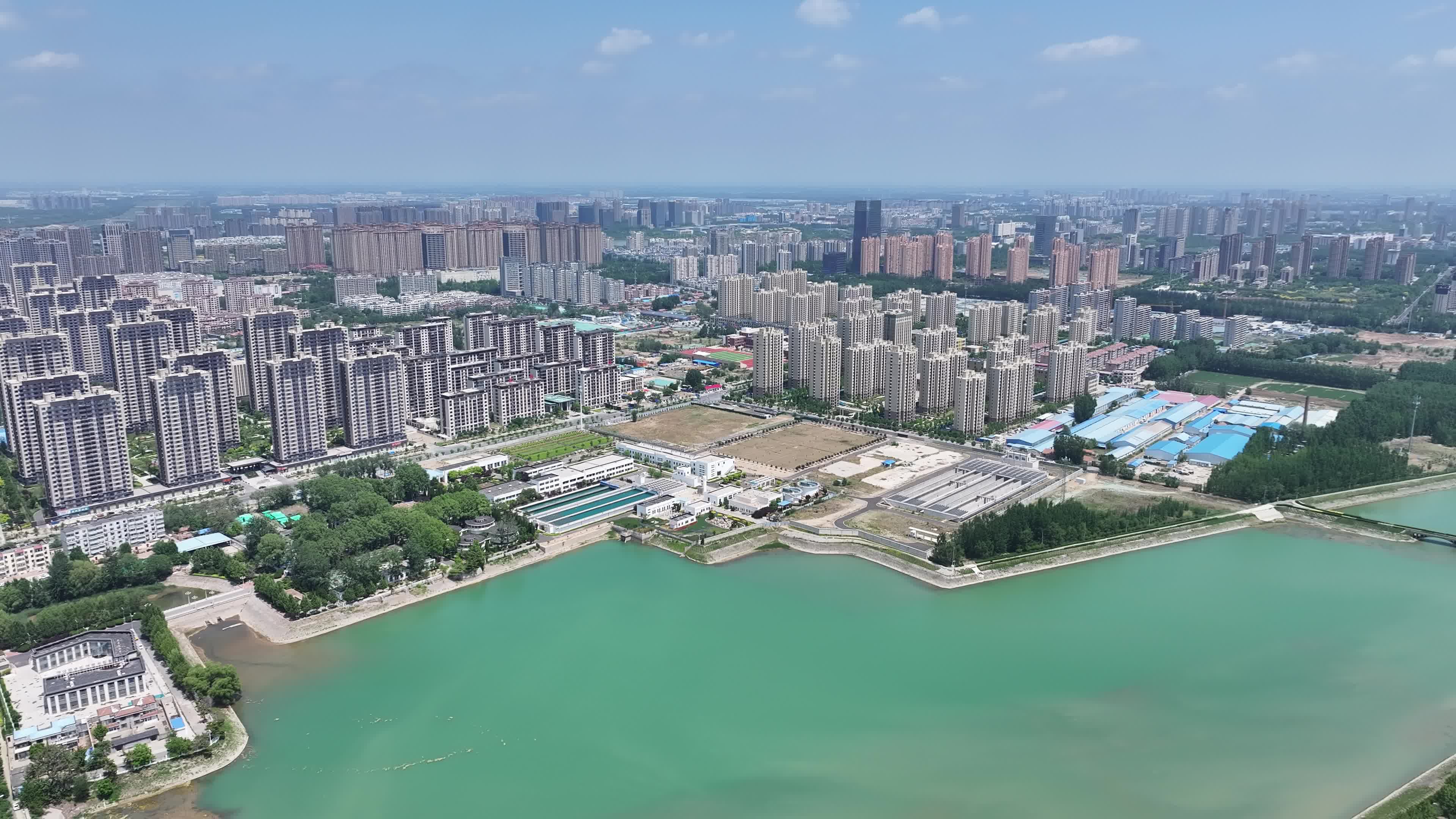 德州第三水库俯瞰天衢新区