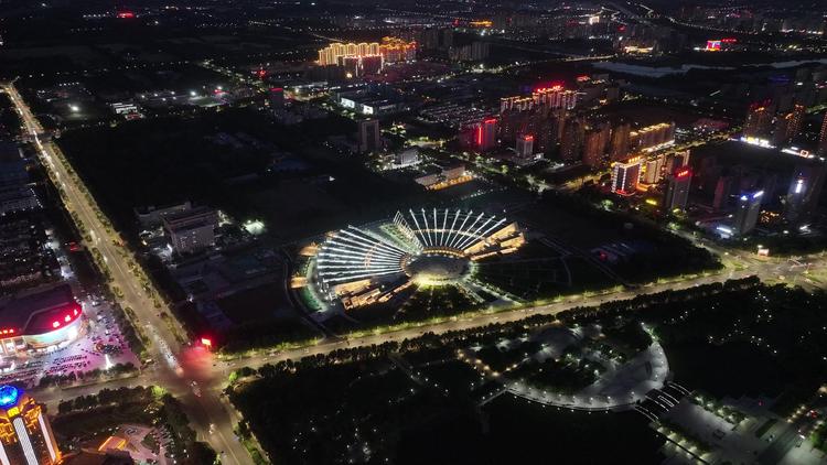 德州文化科技中心夜景大景 德州文化科技中心夜景大景