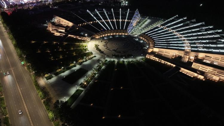 德州文化科技中心夜景 德州文化科技中心夜景