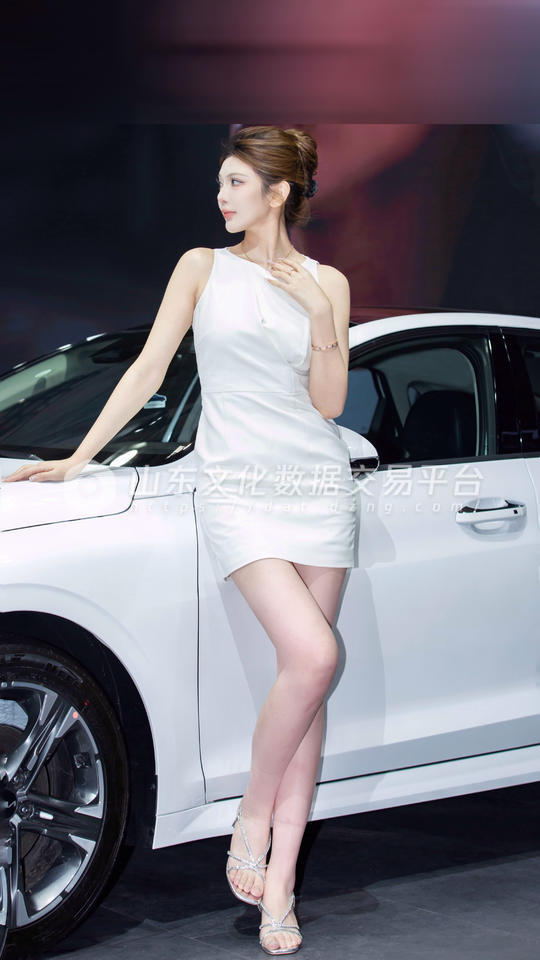 齐鲁国际车展上的模特