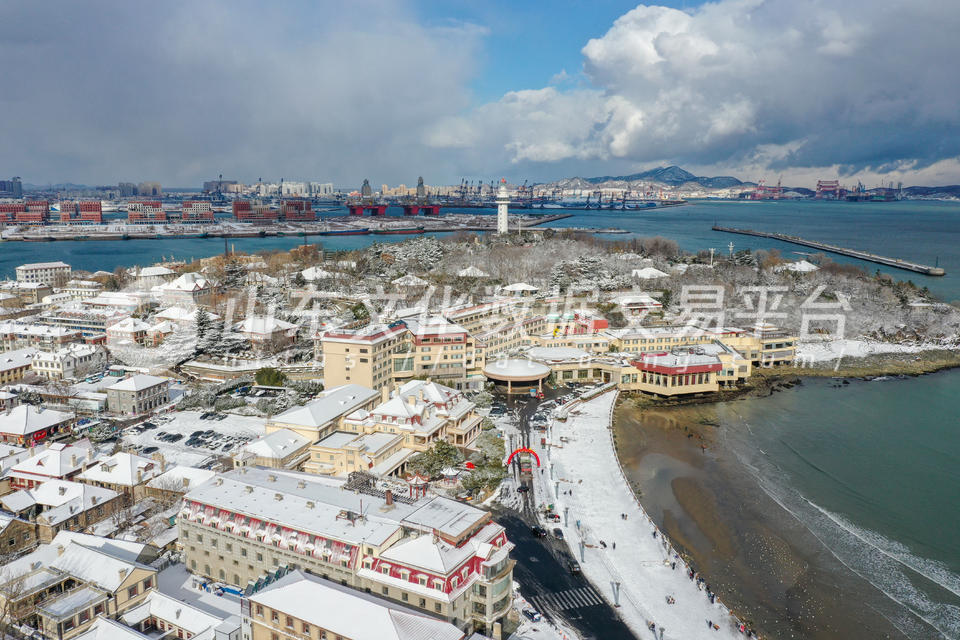 雪后的烟台滨海广