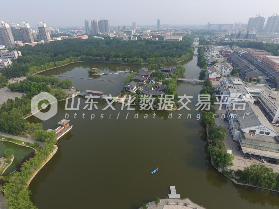 德州市董子园风景区航拍全景