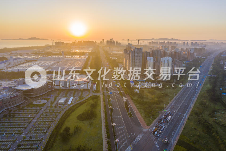 清晨的黄渤海新区长江路