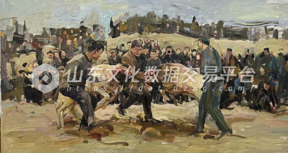 油画《乡野竞艺·画里振兴》