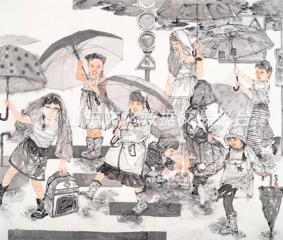 国画《细雨·无声》