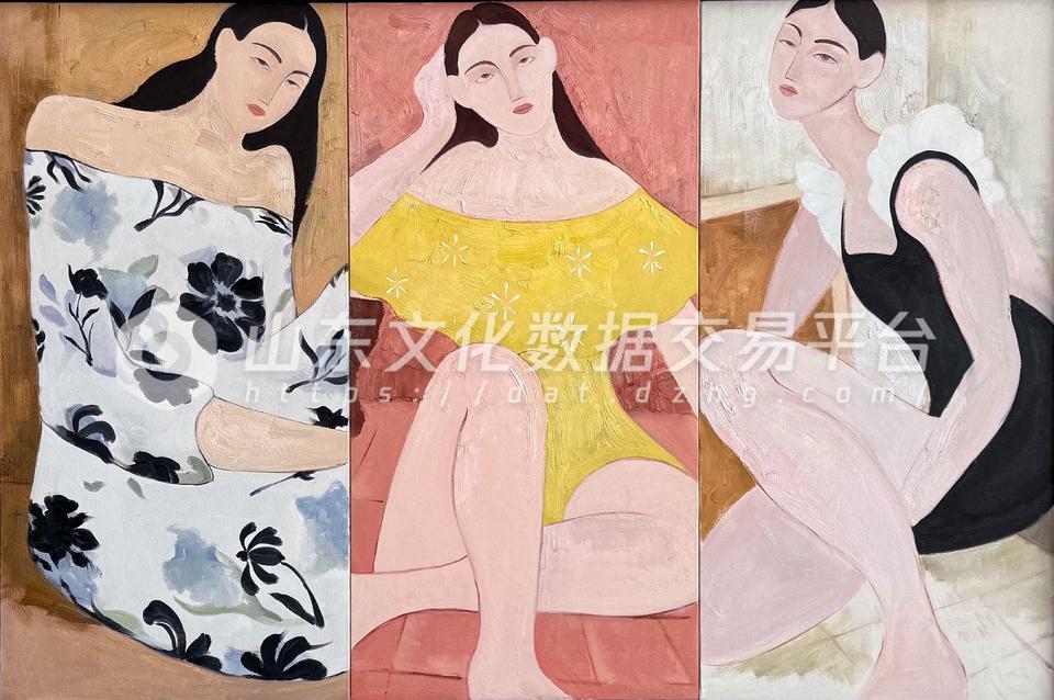油画《静·观》