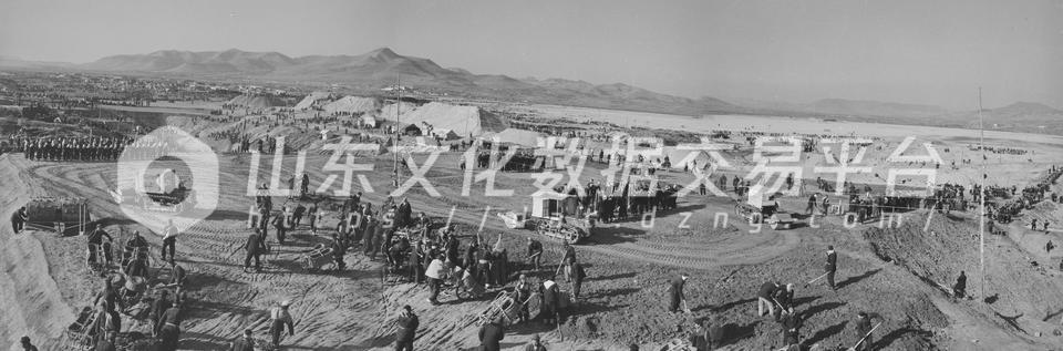 沂水县跋山水库五万劳动大军战严寒